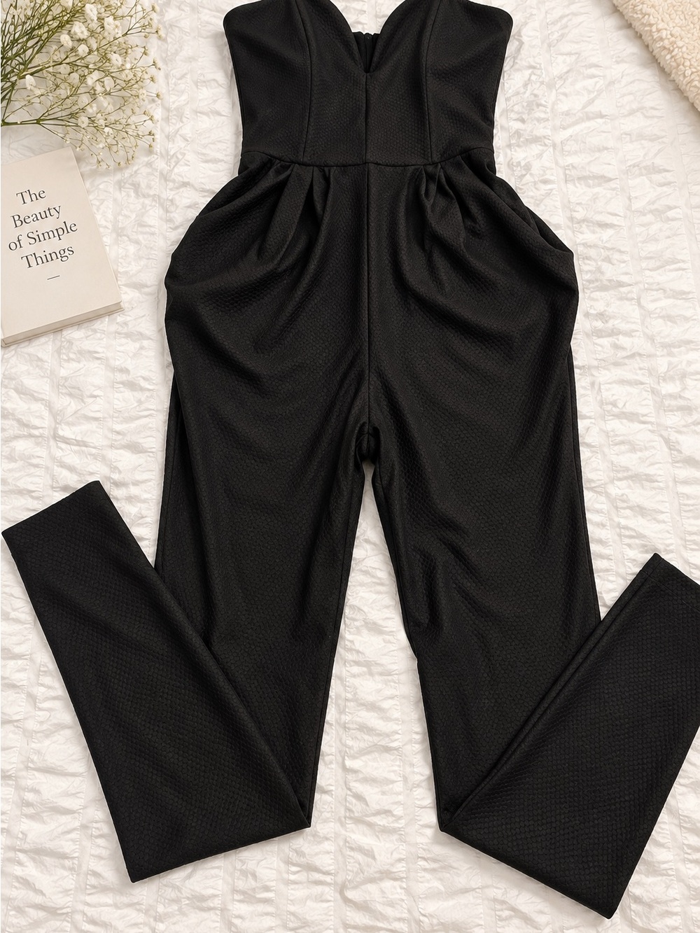NWT Black Strapless Structured Jumpsuit โ Size S